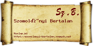 Szomolányi Bertalan névjegykártya